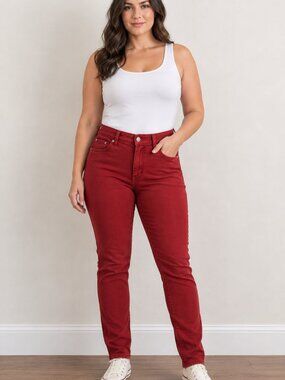 Just USA Red Skinny Jeans Size 30 Made in USA Stretch Denim
